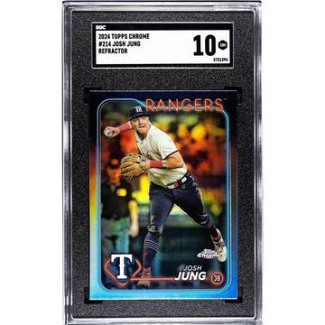 2024 Topps Chrome Josh Jung Rangers rookie refractor baseball card graded SGC 10