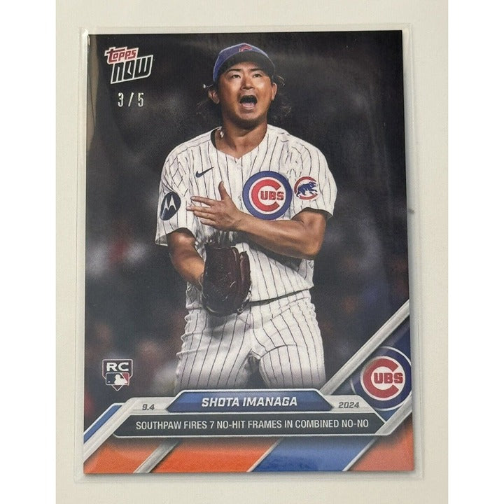 3/5! Shota Imanaga RC* - 2024 MLB TOPPS NOW Card 647 COMBINED NO-NO Chicago Cubs