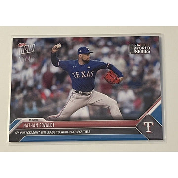 2023 MLB TOPPS NOW  Blue World Series  40/49 NATHAN EDVALDI - Card #1071 Rangers