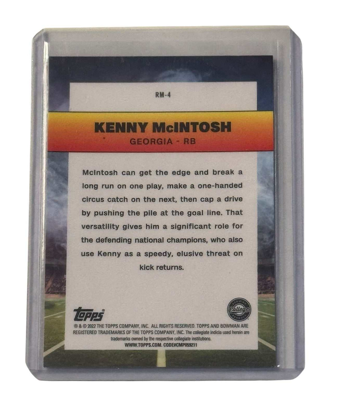 Kenny McIntosh 2022 Bowman U Chrome Ramblin Man football card Georgia Bulldogs RB