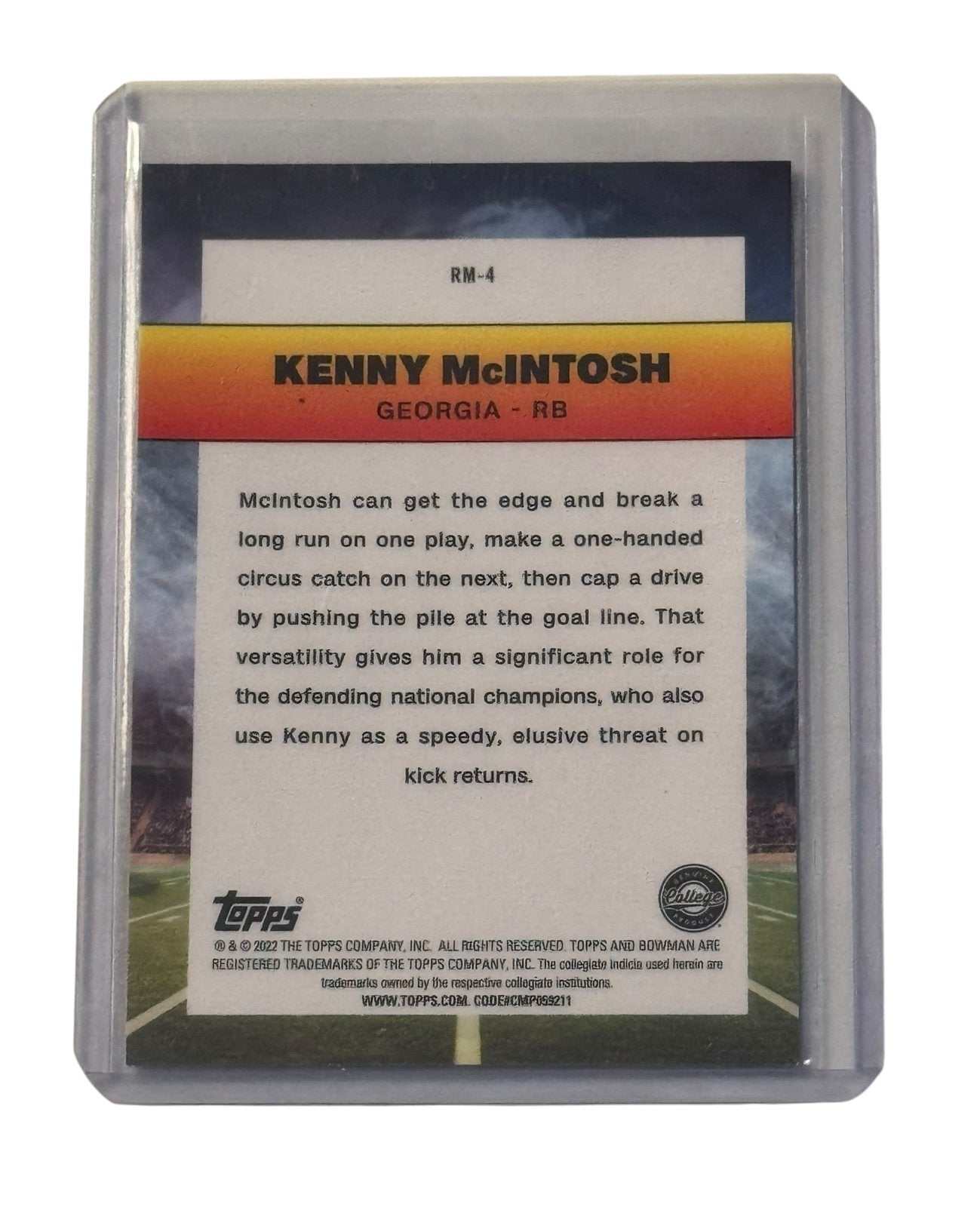 Kenny McIntosh 2022 Bowman U Chrome Ramblin Man insert football card Georgia Bulldogs RB