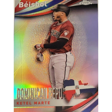 KETEL MARTE 2021 Topps Chrome Beisbol Refractor baseball card Dominican Republic #B-13 Arizona