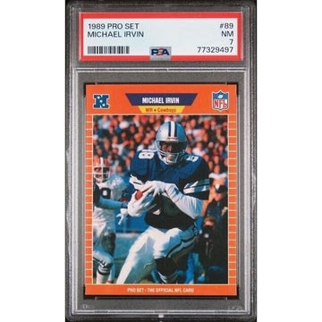 1989 Pro Set Michael Irvin RC NFL Card #89 Rookie Card HOF Dallas Cowboys PSA 7*