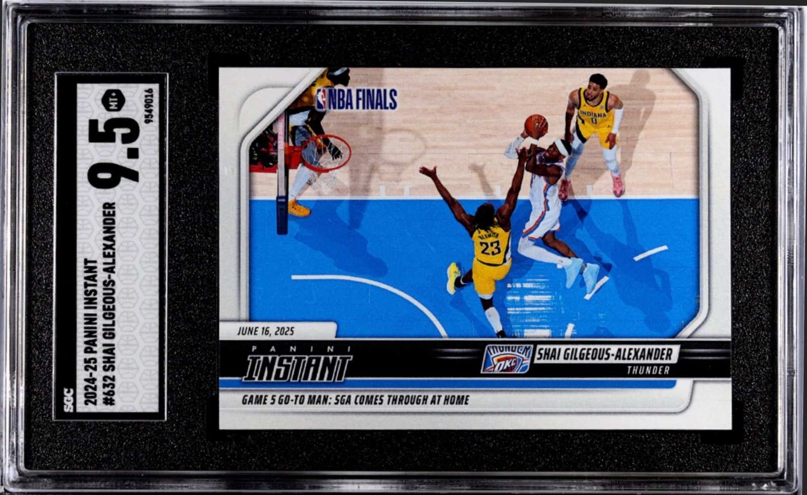2024-25 SHAIGILGEOUS-ALEXANDER Panini Instant NBA Finals card graded 9.5 by SGC Oklahoma City Thunder