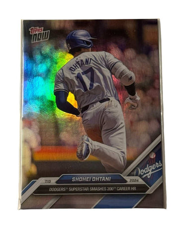 Shohei Ohtani 2024 Topps Now #413 Dodgers milestone 200th HR Super SP Refractor baseball card