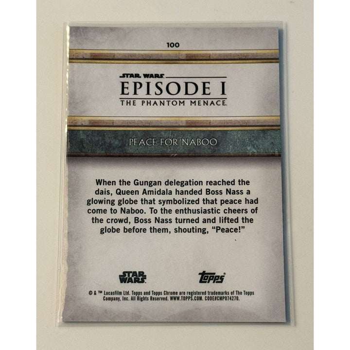 2024 Topps Chrome Sapphire Star Wars Episode I Phantom Menace Peace for Naboo trading card