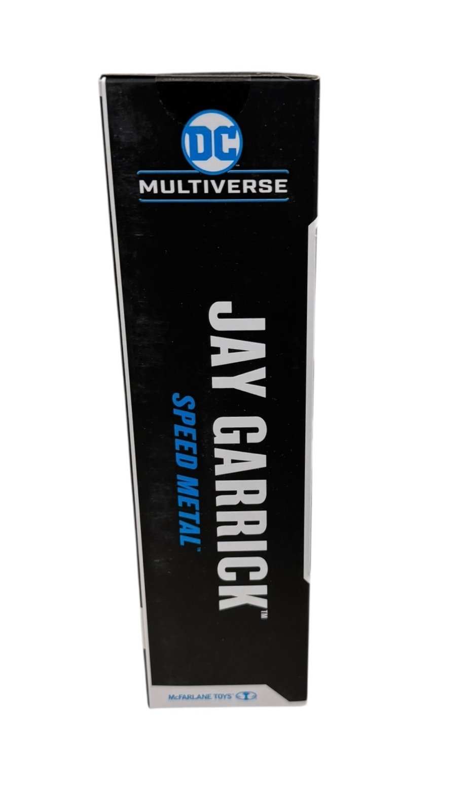New-sealed McFarlane DC Multiverse Jay Garrick Speed Metal 7-inch figure with lightning effects and trading card in packaging