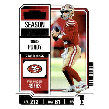 2023 Panini Contenders Brock Purdy NFL San Francisco 49’ers Game Ticket Card #86