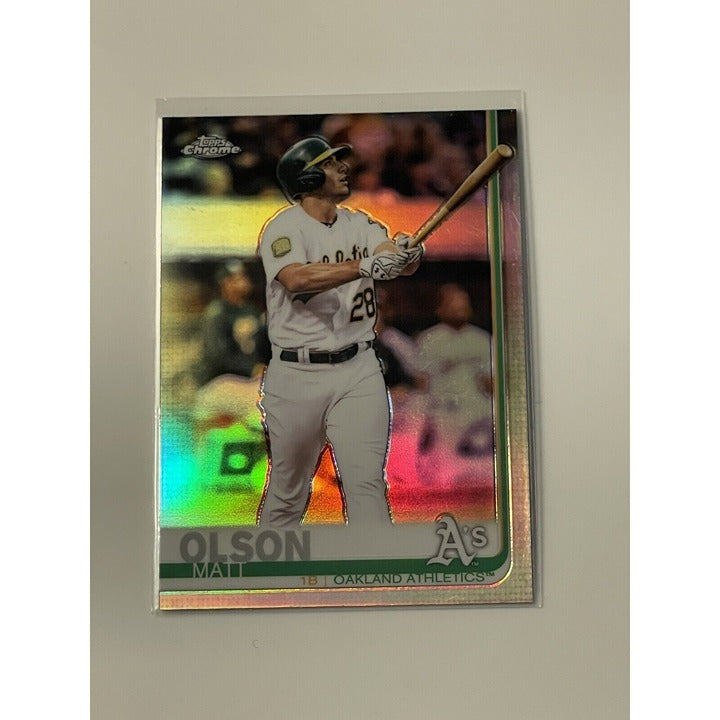 2019 Topps Chrome Matt Olson Silver Prizm Refractor MLB A’s/Braves Card #66 MVP*