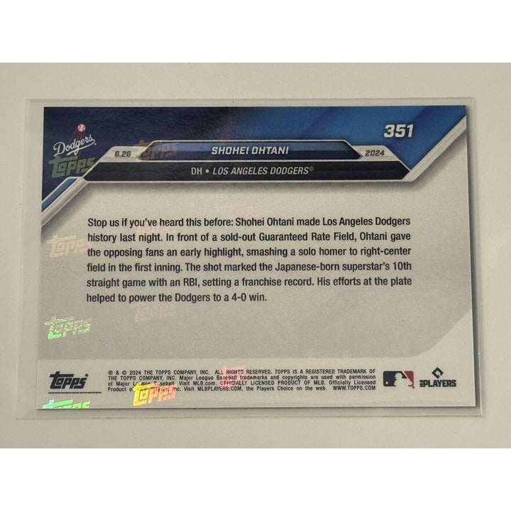 Shohei Ohtani 2024 Topps Now limited edition Los Angeles Dodgers baseball card