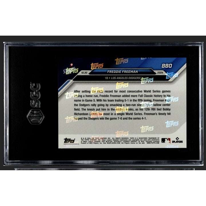 Freddie Freeman 2024 Topps NOW MLB World Series baseball card graded SGC 10 with 12 RBIs record