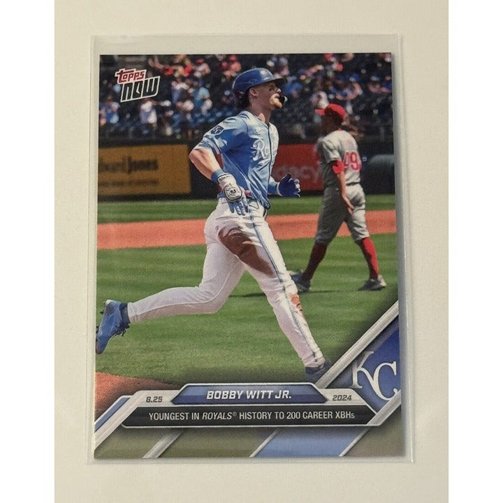 Bobby Witt Jr. Limited Run - 2024 Topps Now MLB Royals 200 XBHs History Card 596