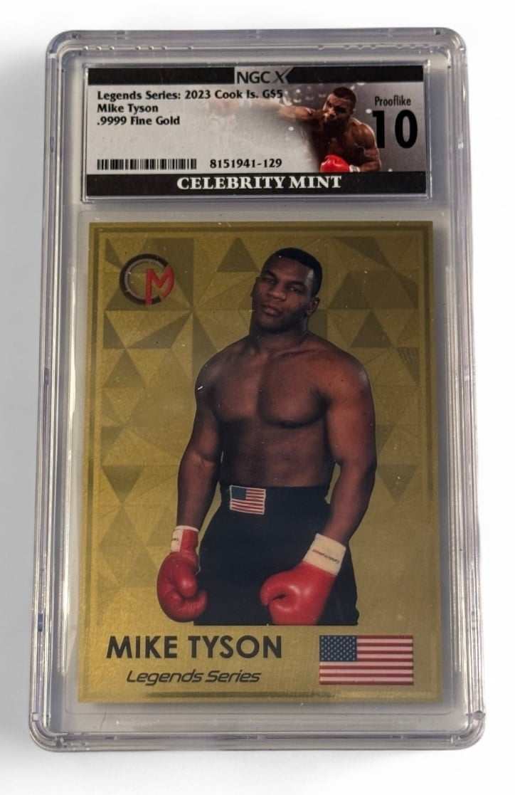 2023 Cook Islands gold coin featuring Mike Tyson 1 gram .9999 fine gold NGCX 10 Prooflike collectible