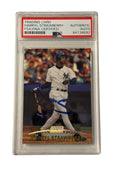 1993 Darryl Strawberry signed Yankees Stadium Club baseball card PSA DNA certified autograph collectible