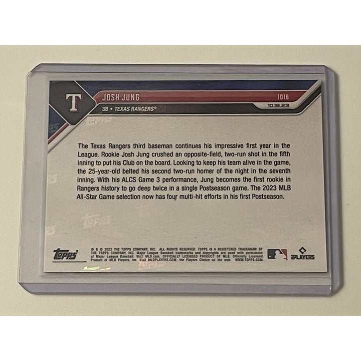 Josh Jung RC 2023 MLB Topps Now rookie card ALCS Texas Rangers postseason champion collectible