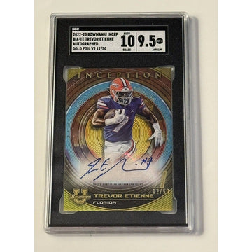 12/50 Trevor Etienne RC GOLD Auto 2022 Bowman U Inception Chrome Refr. - SGC 9.5
