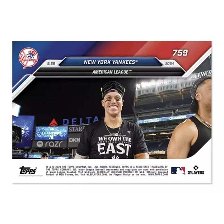 2024 New York Yankees AL East Division champions Topps Now trading card