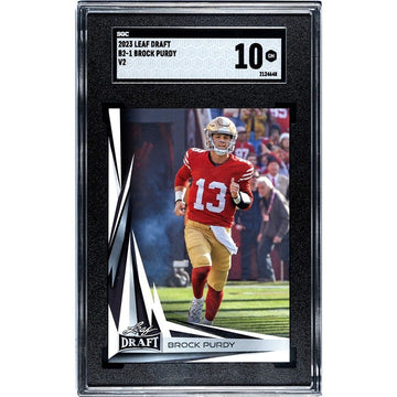 Brock Purdy 2023 Leaf Draft NFL San Francisco 49ers Football B2-1 - V2 SGC 10 GM