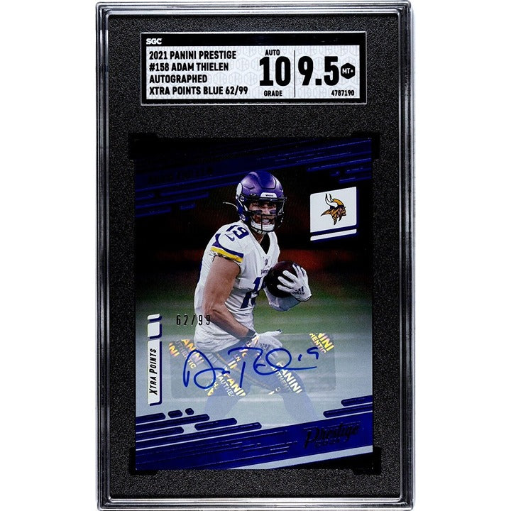 2021 Panini Prestige Adam Thielen* Blue Xtra Points Auto 62/99 Minnesota Vikings