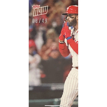 2023 Topps NOW Bryce Harper* 8/49 Red Parallel Card #1008 SSP Phillies NLCS Card