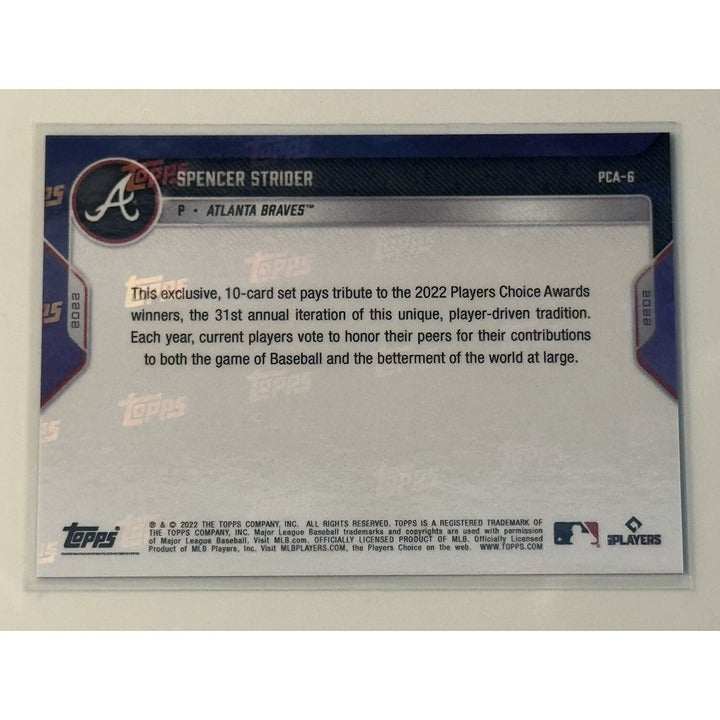 2022 Topps NOW Spencer Strider Rookie MLB Atlanta Braves near mint baseball card