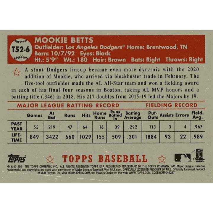 2011 Topps baseball card featuring Mookie Betts in Dodgers uniform catching ball