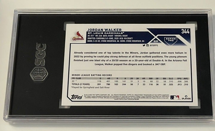 Jordan Walker RC 2023 Topps Series 2 Rookie Baseball card graded SGC 9 MLB Cardinals