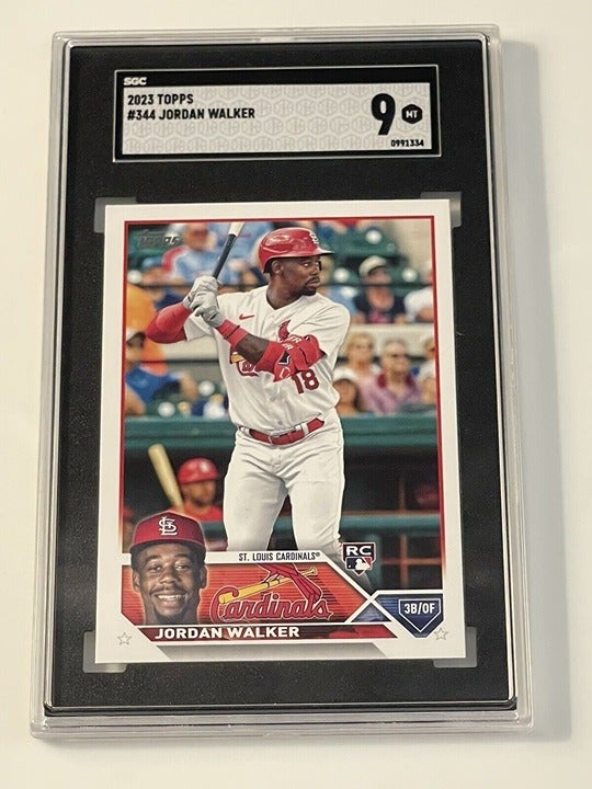 2023 Jordan Walker RC Topps Series 2 baseball card #344 St. Louis Cardinals graded SGC 9