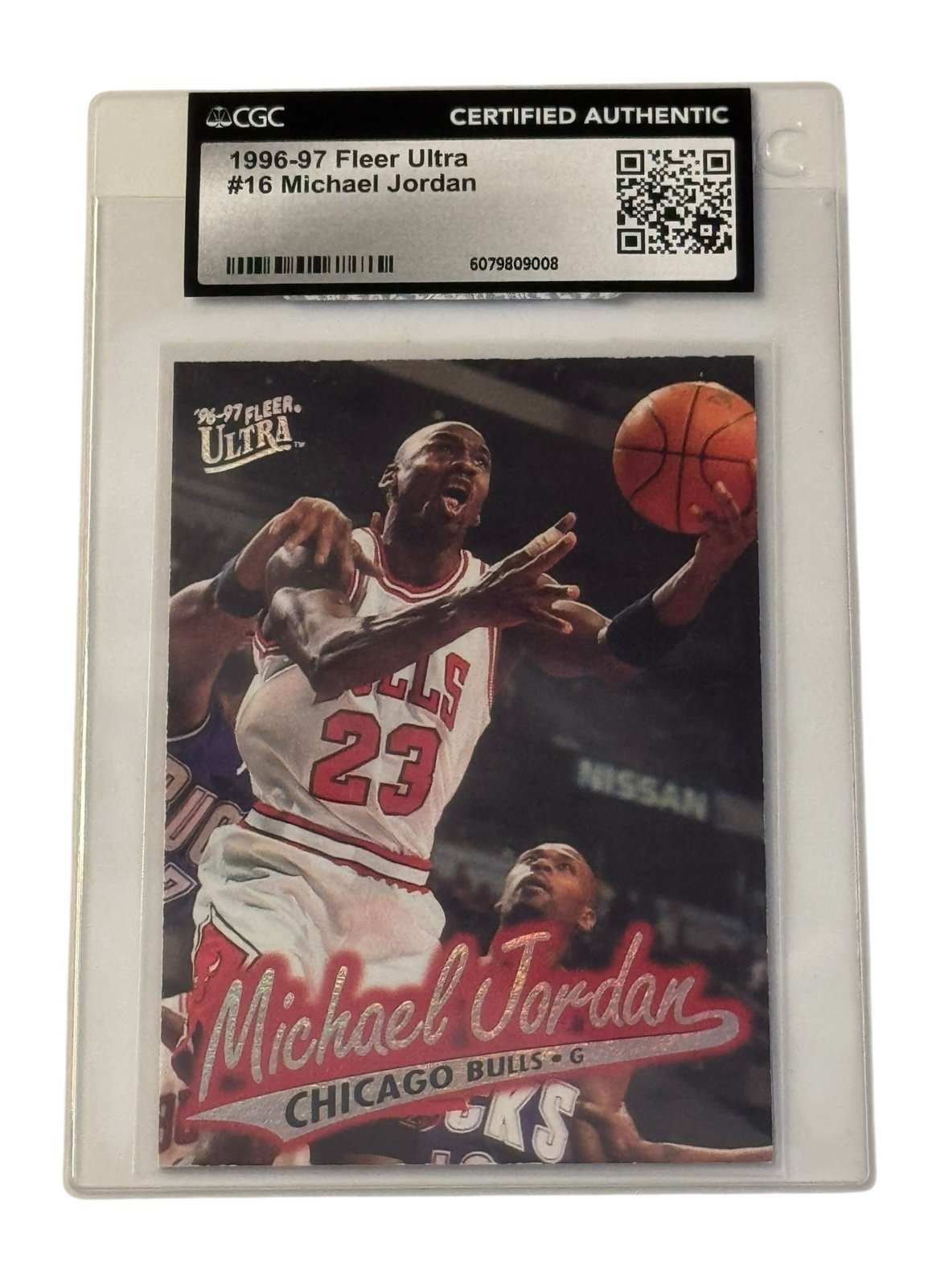 1996-97 NBA Fleer Ultra Michael Jordan Chicago Bulls card certified authentic in CGC sleeve