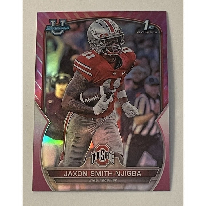 Jaxon Smith-Njigba 2022 Topps Bowman U Crome 1st Bowman Refractor Ohio State football card
