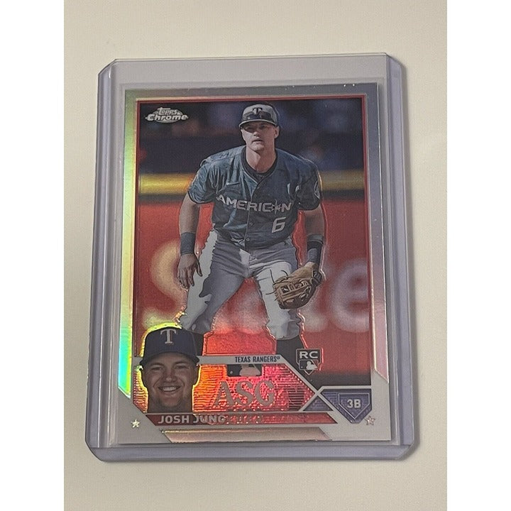 Josh Jung 2023 Topps Chrome Update All Star Game Rookie baseball card Texas Rangers refractor in protective case