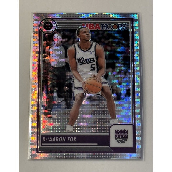 2023-24 Panini Premium Stock De'Aaron Fox* Silver Disco Prizm NBA Kings Card 199