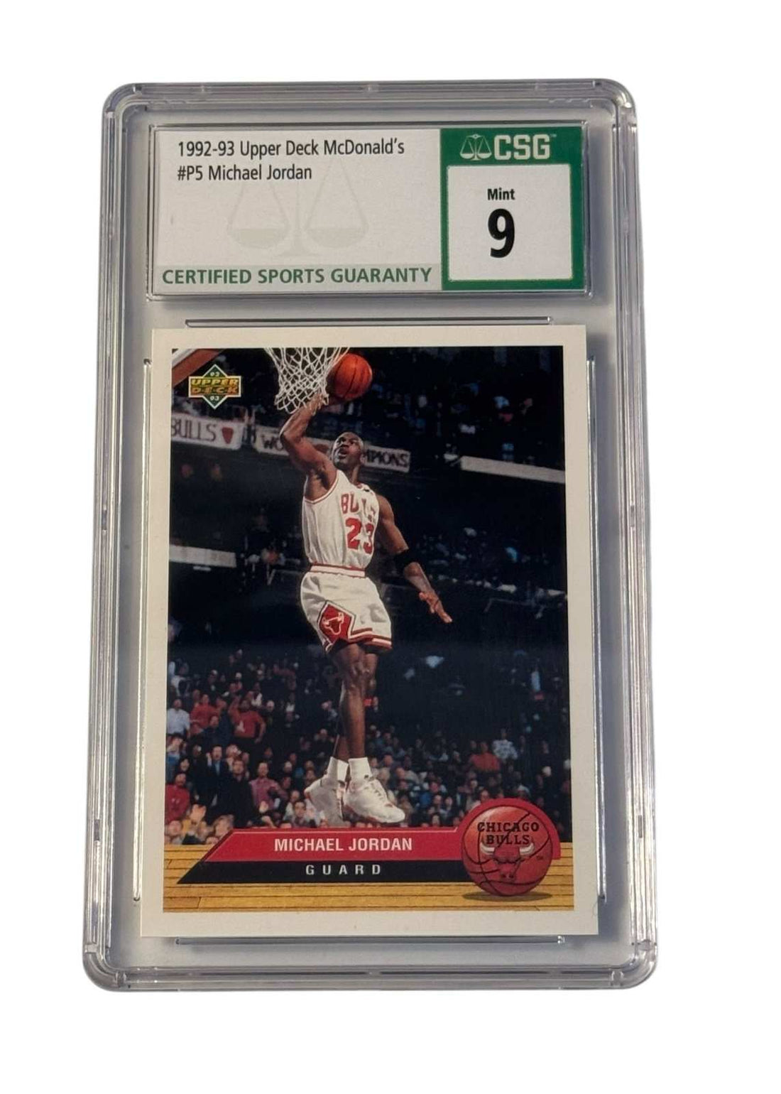 McDonalds Michael Jordan 1992-93 Upper Deck McDonalds Michael Jordan P5 CSG 9 Mint Premier Bulls