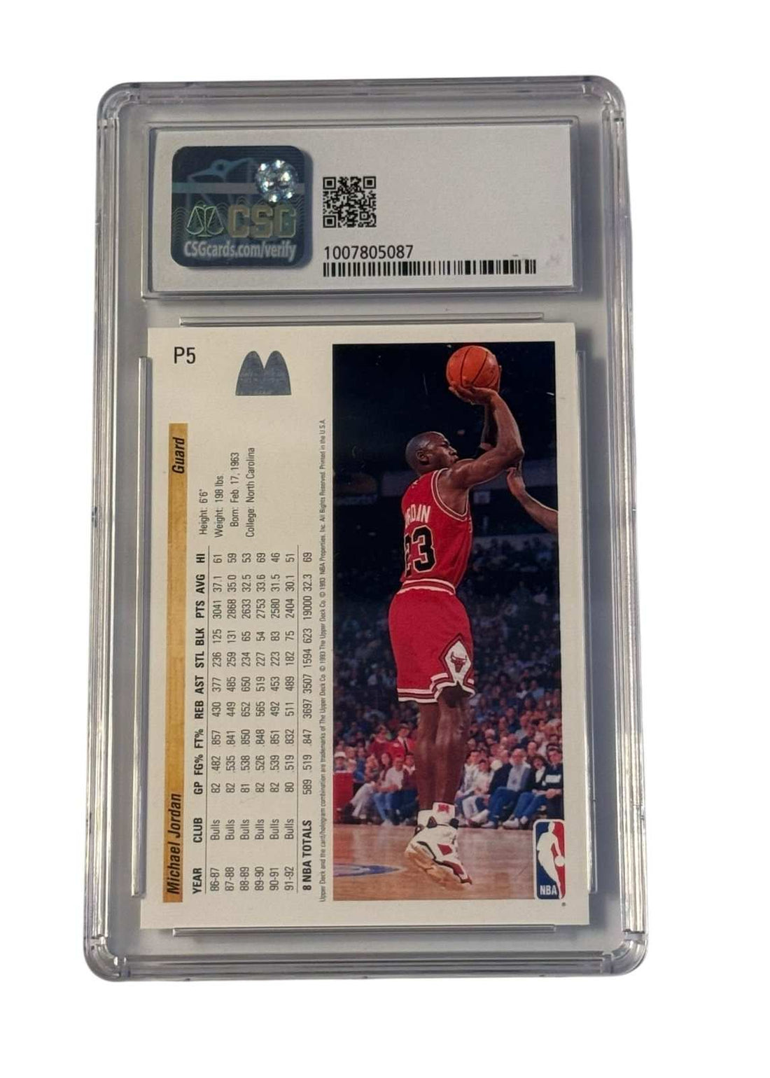 McDonalds Michael Jordan 1992-93 Upper Deck McDonalds Michael Jordan P5 CSG 9 Mint Premier Bulls