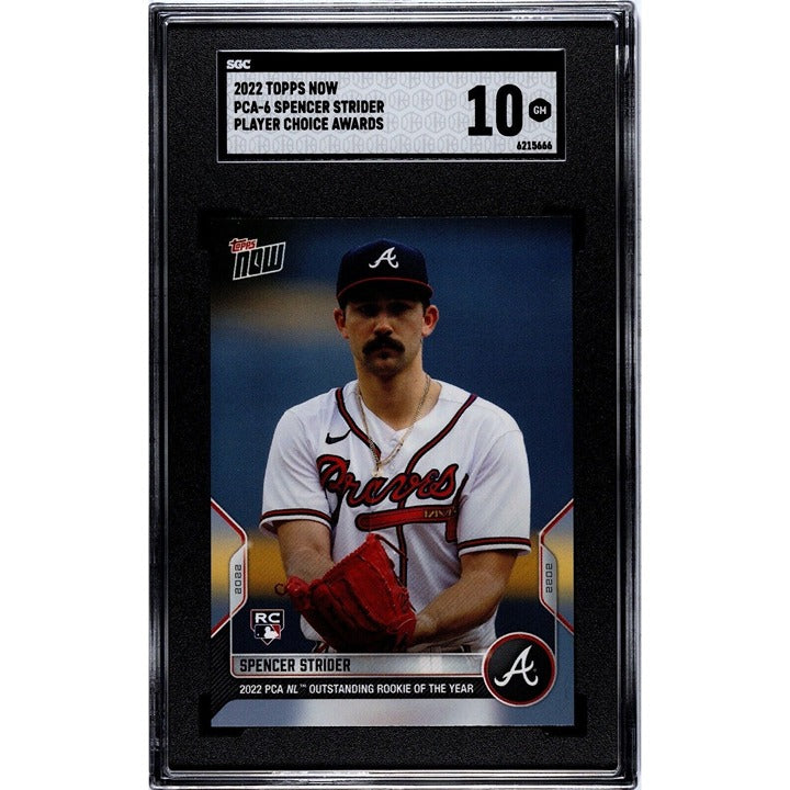 Spencer Strider 2022 Topps Now MLB Players Choice Awards graded baseball card SGC 10 Braves pitcher rare parallel