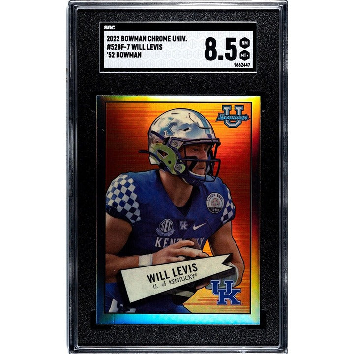 Will Levis 2022 Bowman U Chrome Refractor 1952 RC #52BF-7 Wildcats/Titans SGC 8.