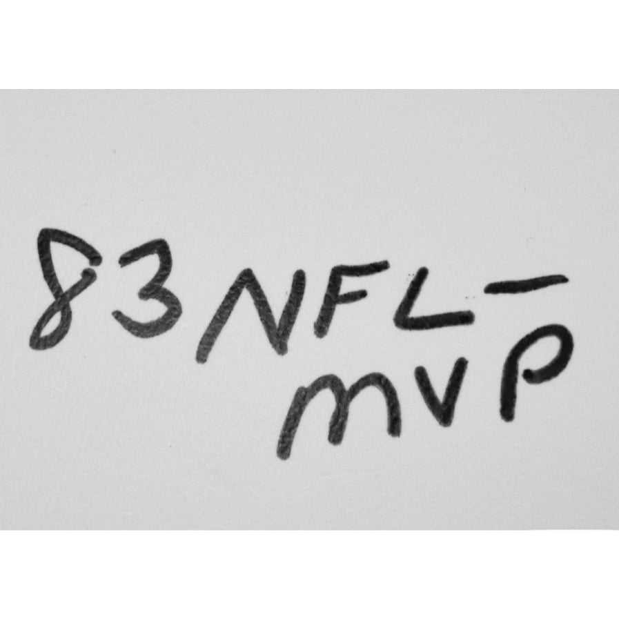 Joe Theismann signed football with 83 NFL MVP inscription and JSA authentication