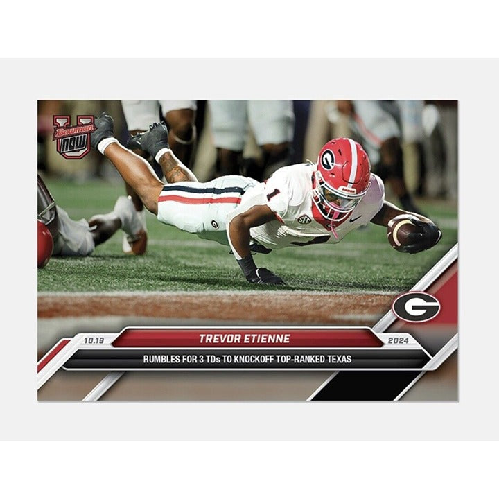 Trevor Etienne* 3 TDs Georgia Dogs - 2024 Bowman U Now Football Card 31 - READY!