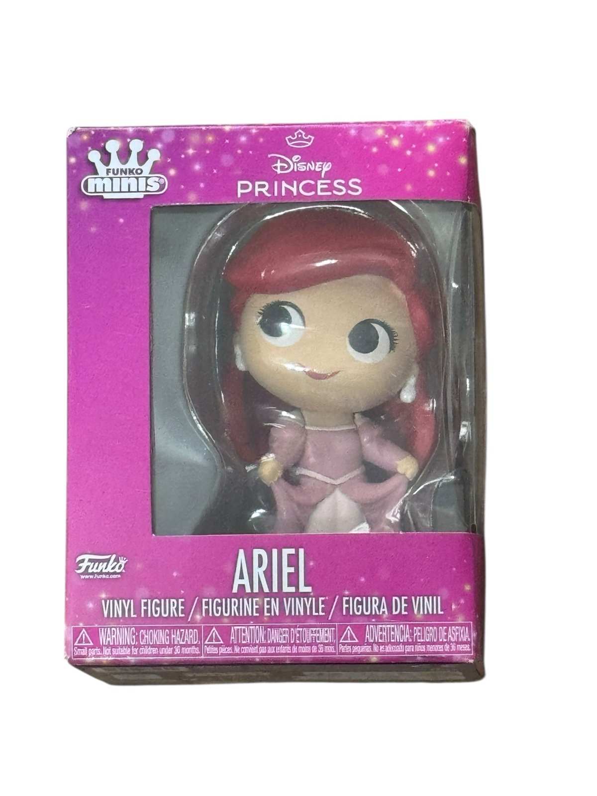 Funko Minis Disney Princess Ariel vinyl figure in pink packaging from The Little Mermaid collectible toy