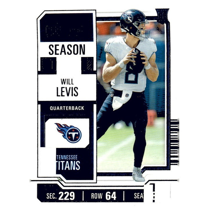 2023 Panini Contenders Will Levis Game Ticket Blue NFL Tennessee Titans Card #97