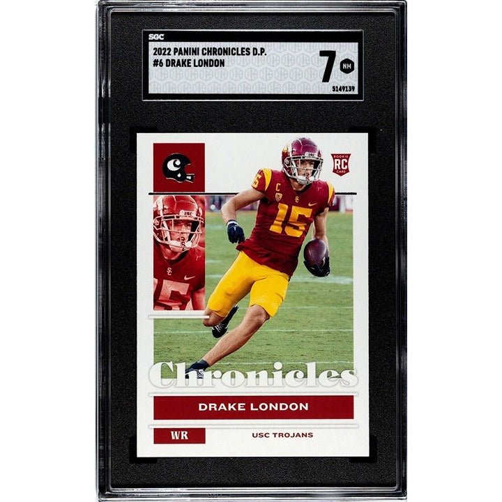 Drake London* RC* 2022 Panini Chronicles Draft Picks Card #6 NFL Falcons - SGC 7