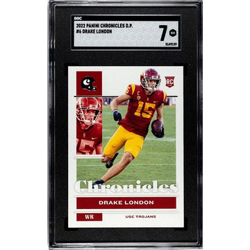 Drake London* RC* 2022 Panini Chronicles Draft Picks Card #6 NFL Falcons - SGC 7