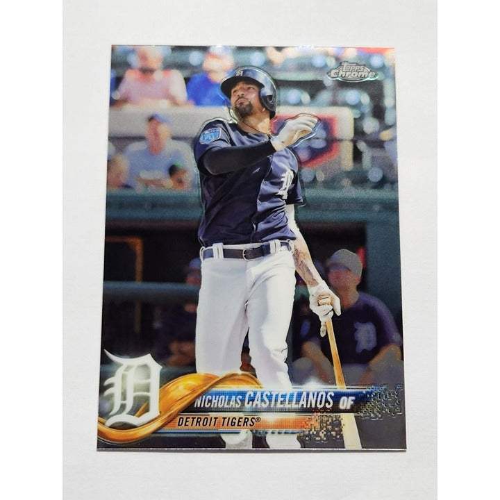 2018 Topps Chrome Nick Nicholas Castellanos Detroit Tigers baseball card