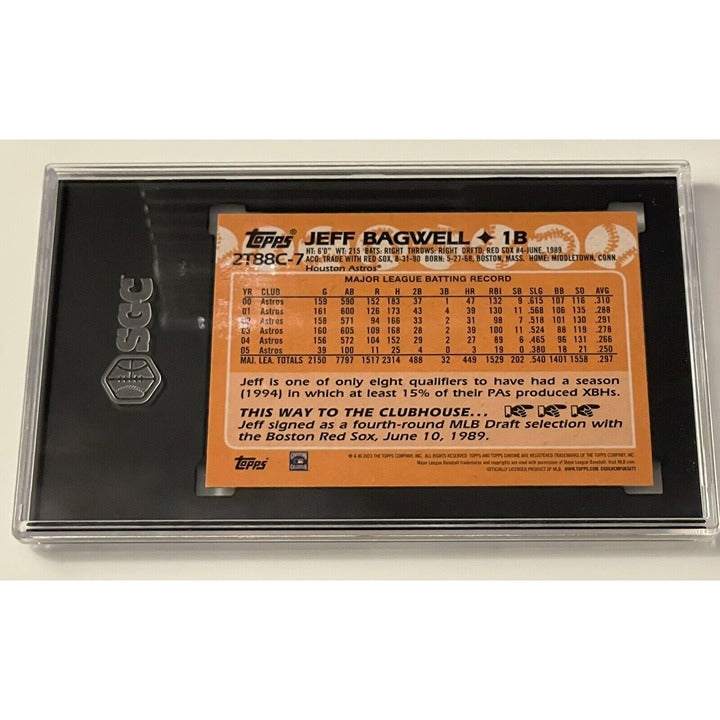 2023 Topps Chrome Series 2 Jeff Bagwell Mojo baseball card graded 10 by SGC featuring Houston Astros design