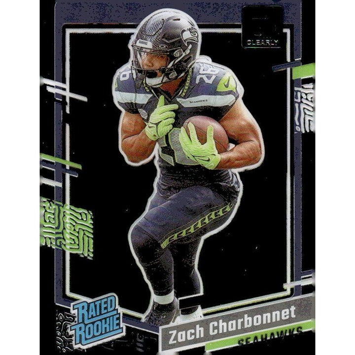 2023 Donruss CLEAR Series Zack Charbonnet RC* NFL Seahawks Rated Rookie Football