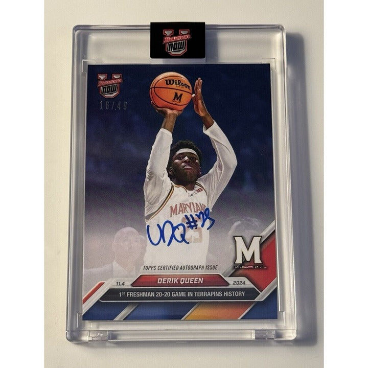 16/49* 2024-25 Bowman U NOW Derik Queen RC* Auto Blue On-Card Autograph Maryland