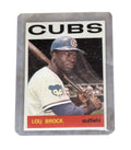 Vintage 1969 Topps MLB baseball card of Lou Brock Chicago Cubs outfield with classic design