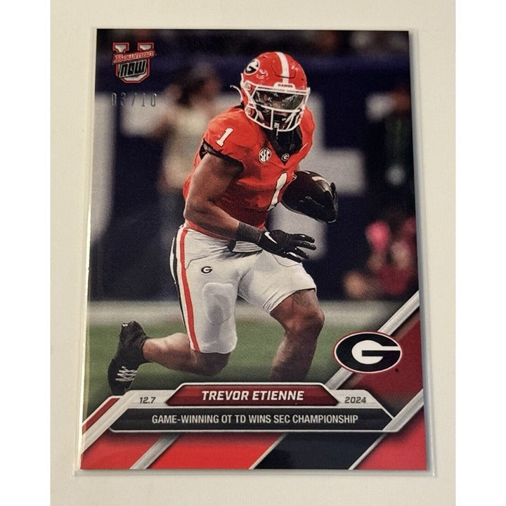 3/10* Trevor Etienne 2024 Bowman U NOW UGA Dogs SEC Champs OT Win Card 54 READY!