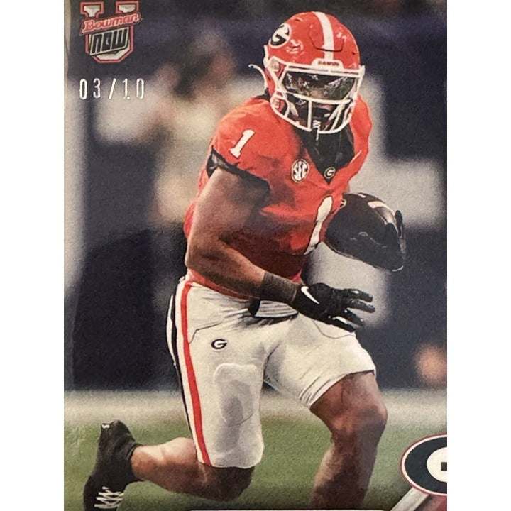 Trevor Etienne 2024 Bowman U football card 3/10 Georgia Bulldogs SEC Championship OT win