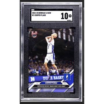 Cooper Flagg RC 2024 Bowman U Now #1 Debut Duke Blue Devils ROOKIE Card - SGC 10